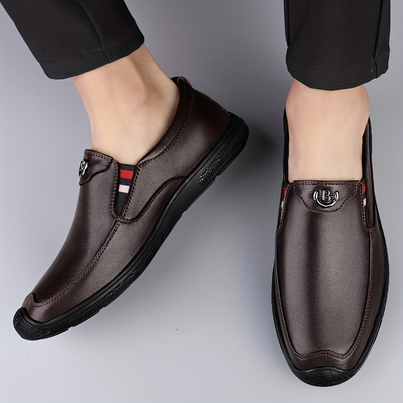 Men's Slip On Leather Shoes Smart Casual Walking Shoes