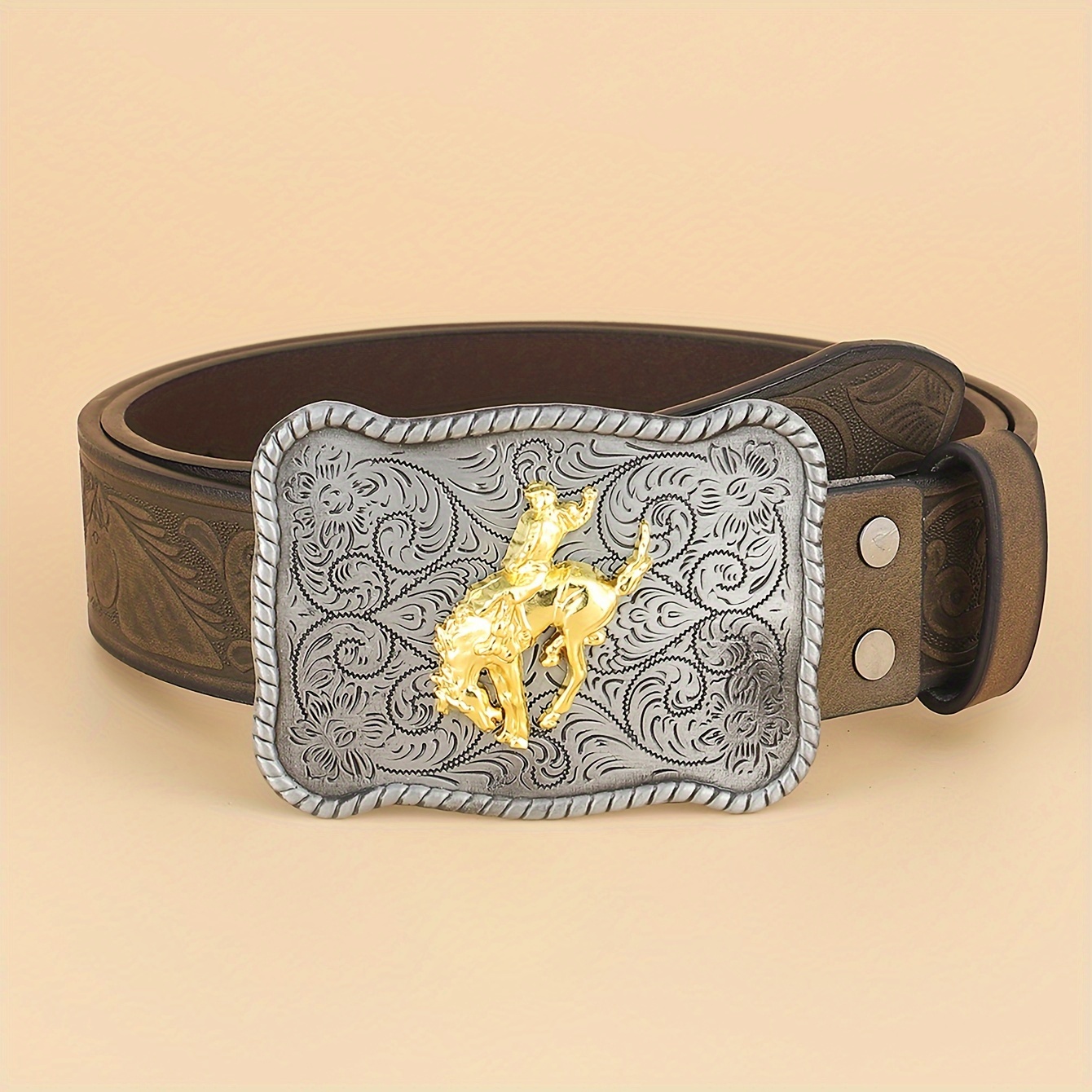 unisex western cowboy cowgirls belts classic carved - Temu display picture 3