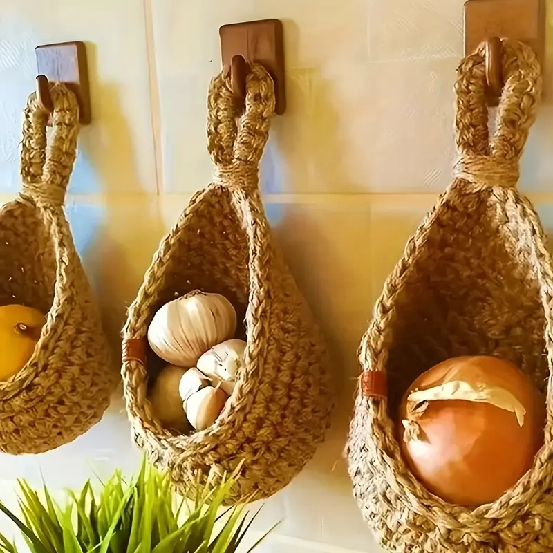 Egg Basket Wall Hanging Vegetable Fruit Basket Wicker Woven - Temu