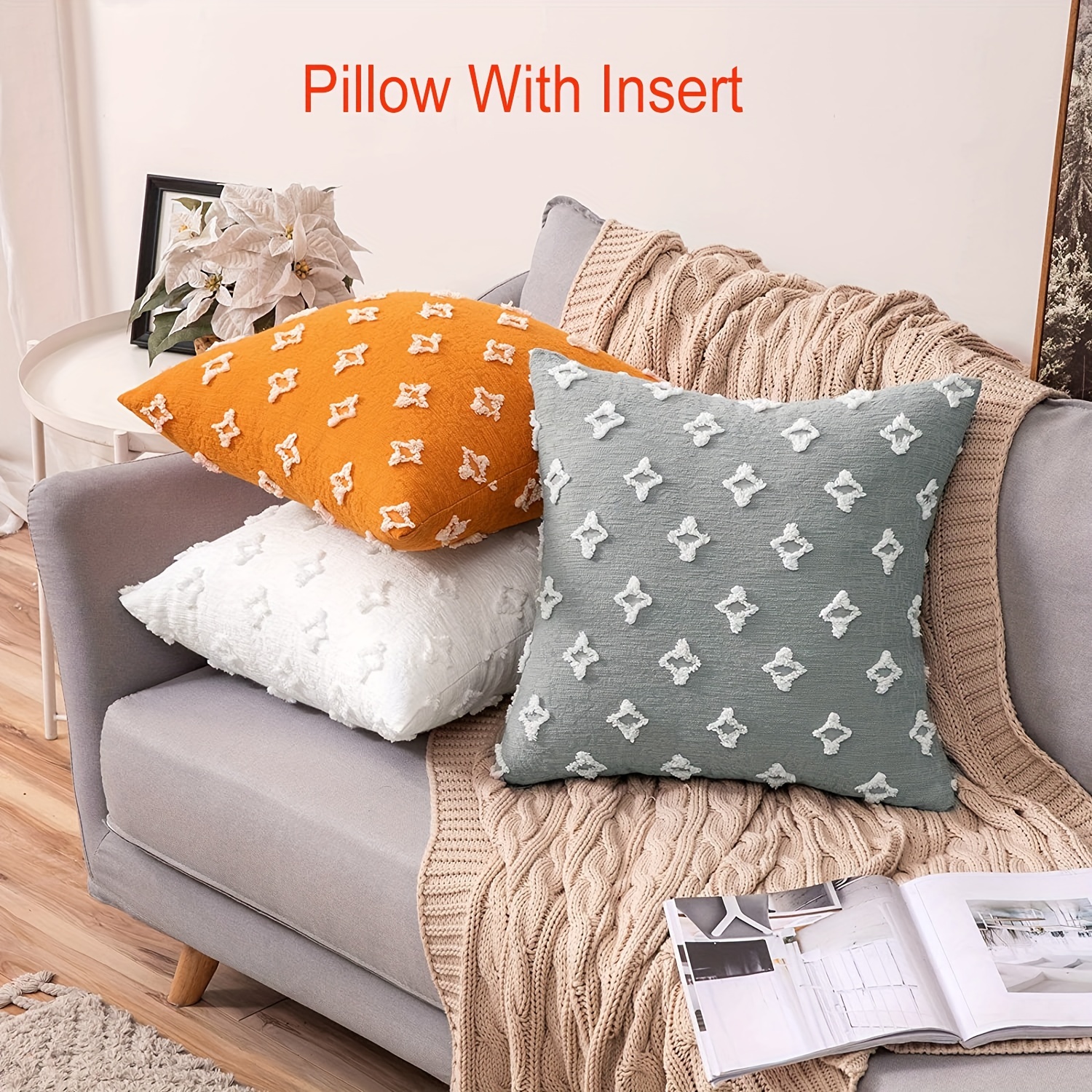 Pillow Insert 18x18 Inch, Decorative Square Throw Pillow Inserts