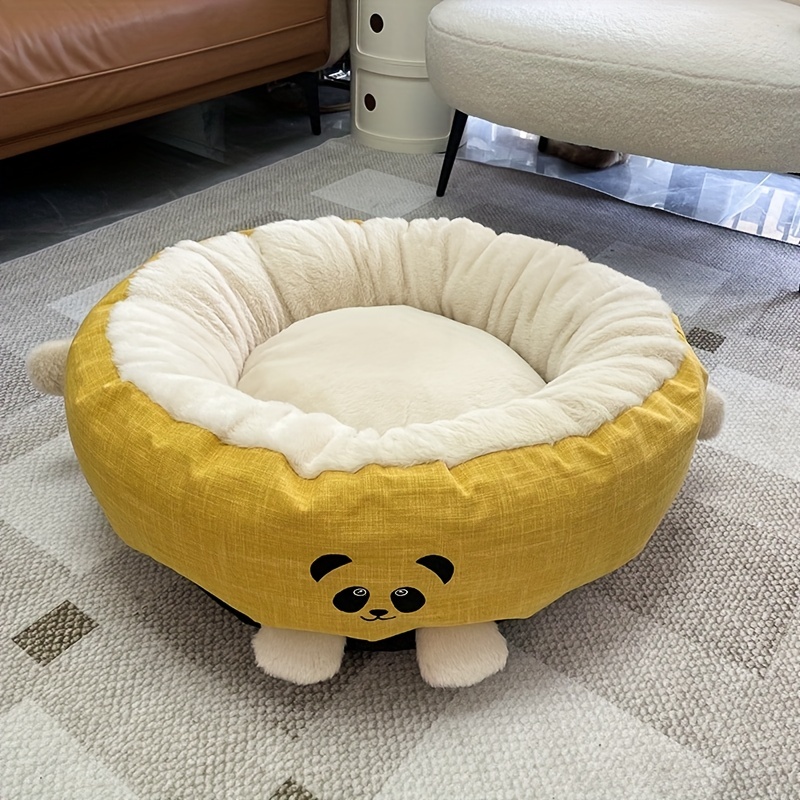 cute cartoon panda pattern dog kennel warm dog bed dog sofas details 4
