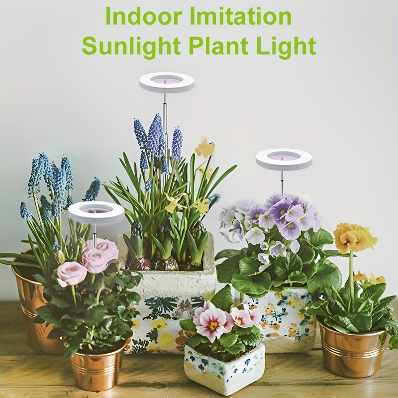 1pc USB Angel Ring Plant Grow Light Timed Dimming Cultivation Light, Loxone Full Spectrum LED Plant Light For Indoor Plants, Height Adjustable Grow Light