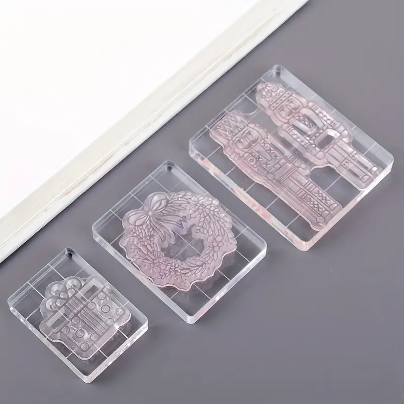 Acrylic Stamp Handle Stamp Blocks Grids Handles Acrylic - Temu