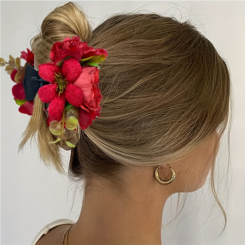 Flower Bouquet Claw Clip, Floral Hair accessories