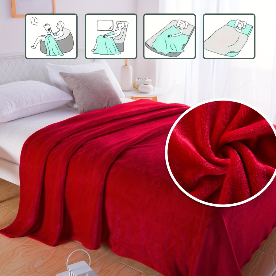 Super Comfy Soft Light Weight Warm Coral Fleece Throw Blanket for