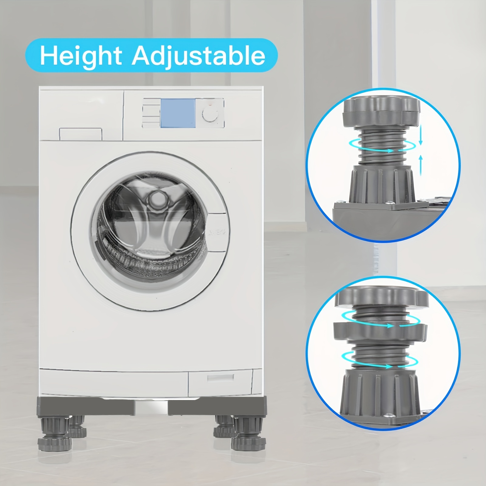 Soporte móvil para lavadora y secadora, Base ajustable para