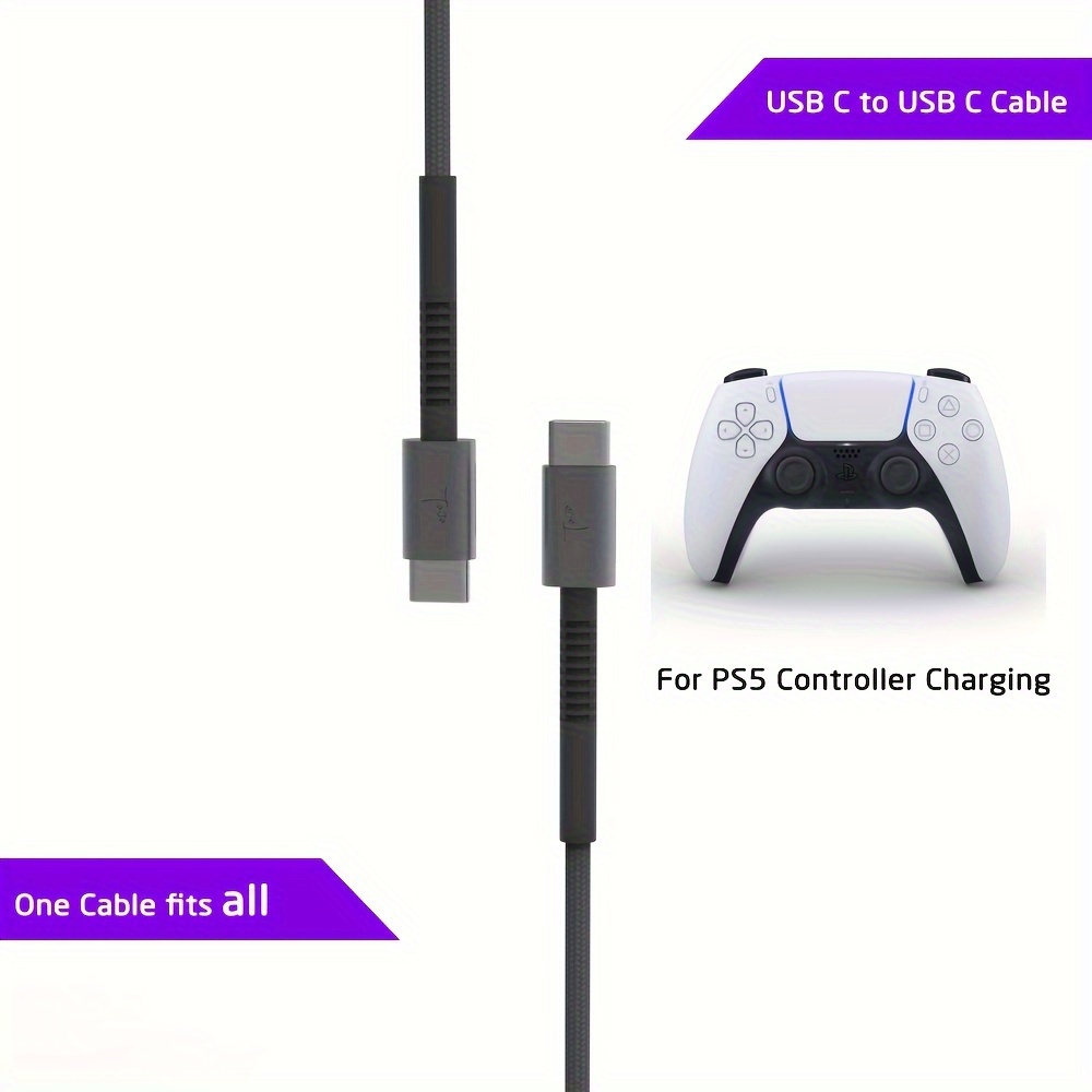  Cable de carga para controlador PS4, Playstaion 4 de 10 pies,  paquete de 2 unidades para Sony Playstaion 4, PS4 Slim/Pro, Dualshock 4,  Xbox One/One X, cable de alimentación de sincronización