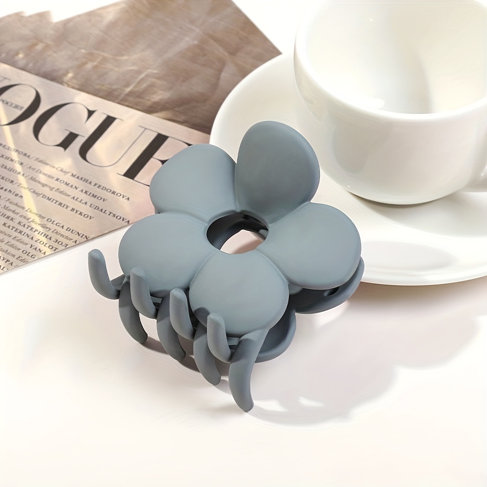 4PCS Flower Shape Hair Clips Hair Clip Solid Ponytail Hairpin Headwear