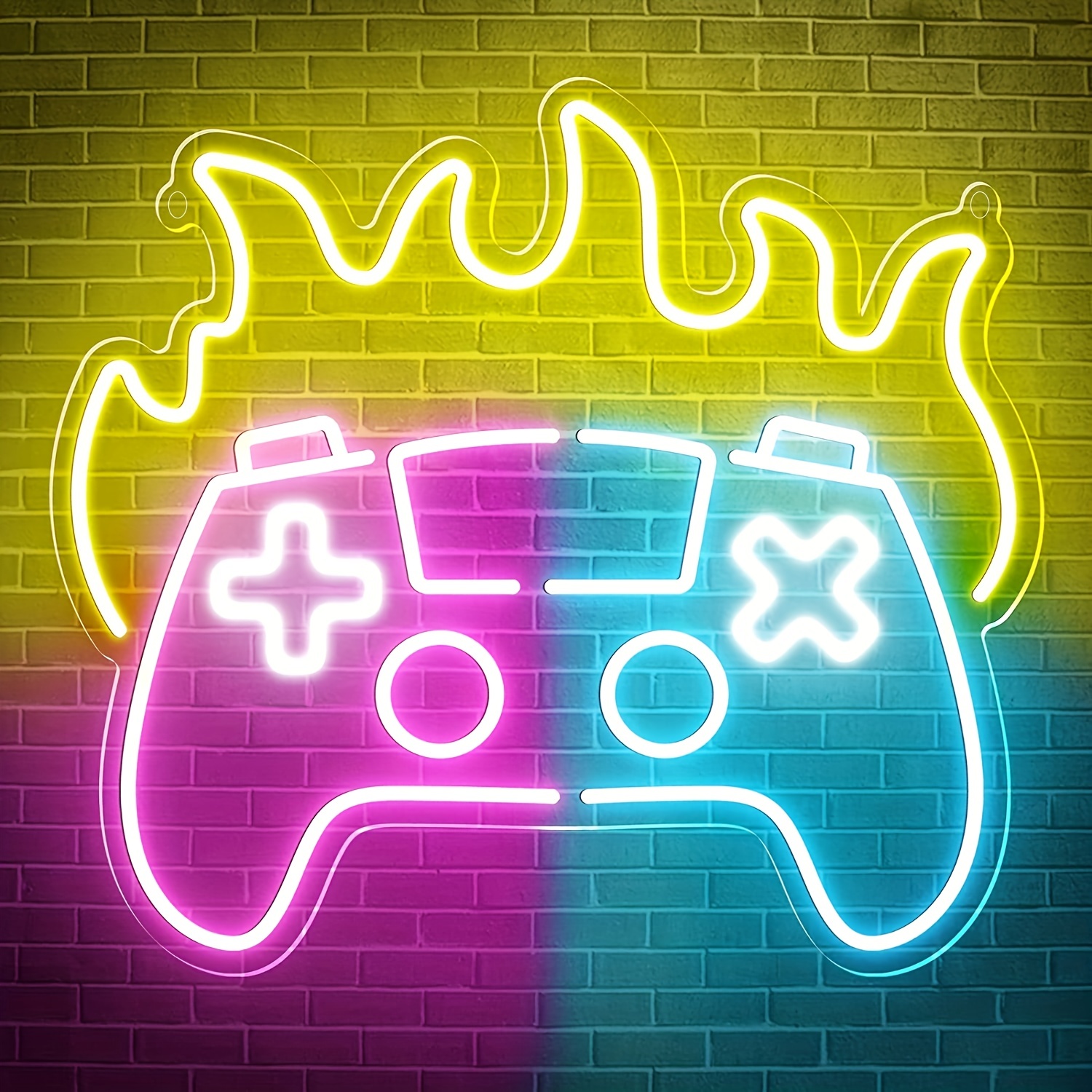  AurGun Game Control Neon Signs, 16x 11 Large Gamepad Shaped  LED Neon Sign for Bedroom Wall Decor Gaming Lights Gamer Birthday Festival  Gifts for Teen Boy Kids Game Room Decoration 