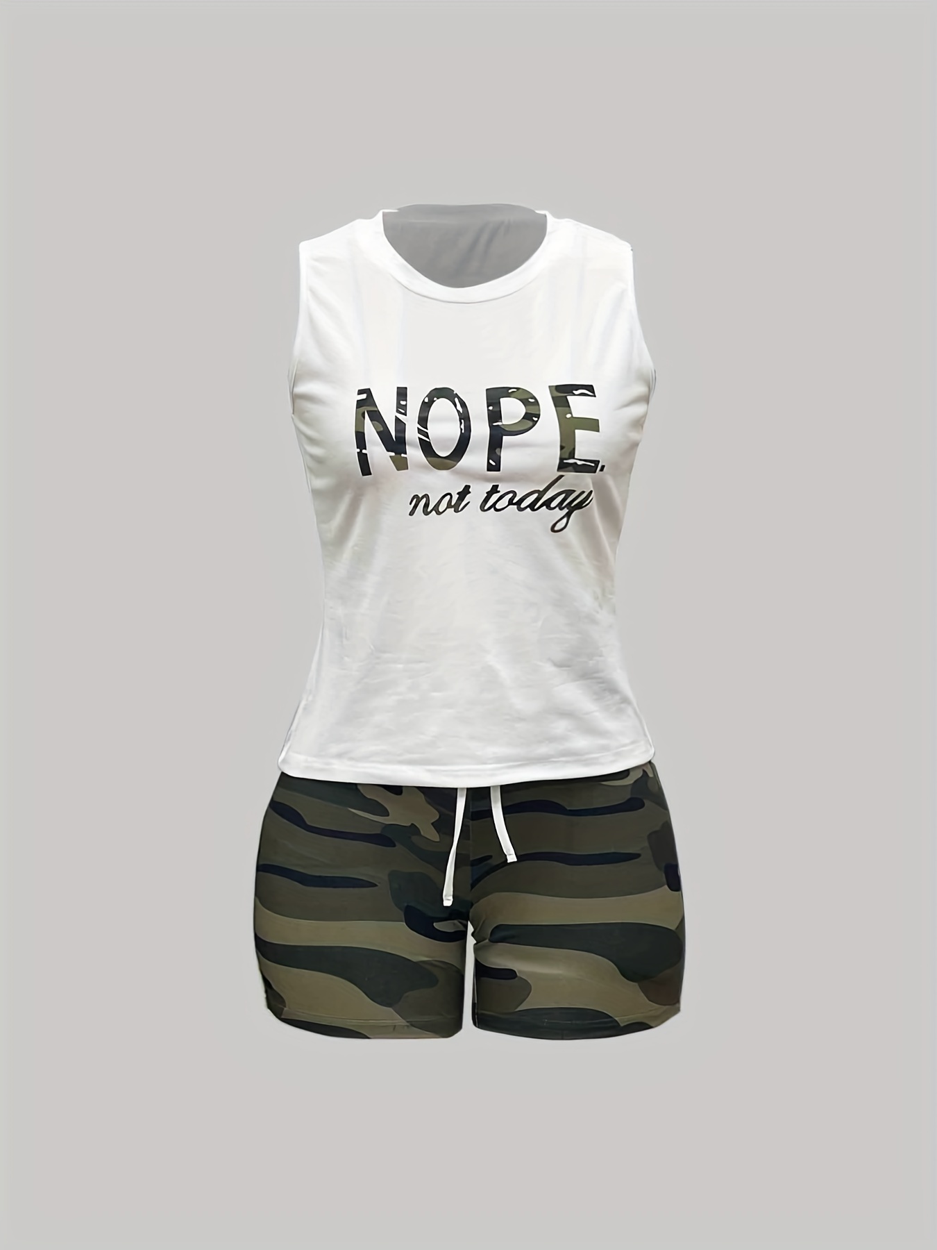 Camouflage Print Two piece Set Casual Short Sleeve T shirt - Temu Canada