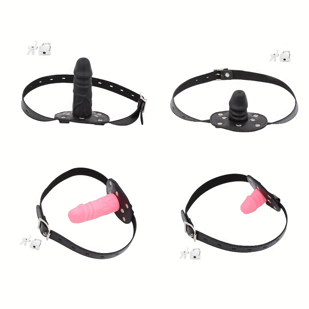 1pc Silicone Penis Plug Dildo Open Mouth Gag Fetish Bdsm Bondage Bite Adult Sex Toys For Women Men Perfect For Couples Sexy Games - Health and Household 