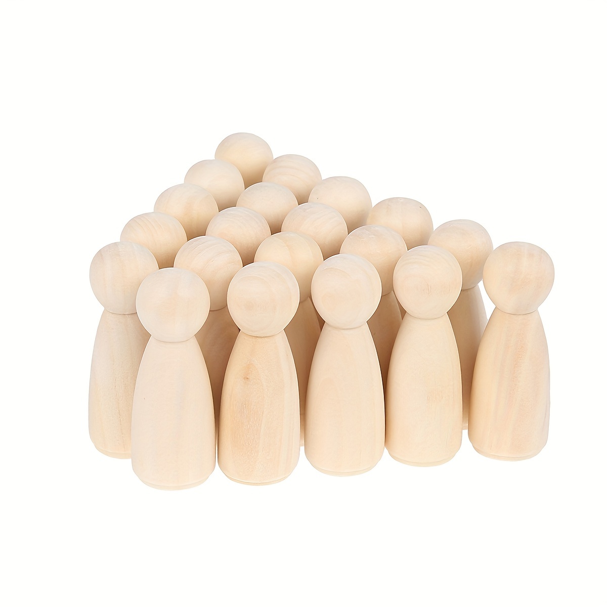 20pcs Painted Wooden Peg Dolls Unfinished Blank DIY Doll People