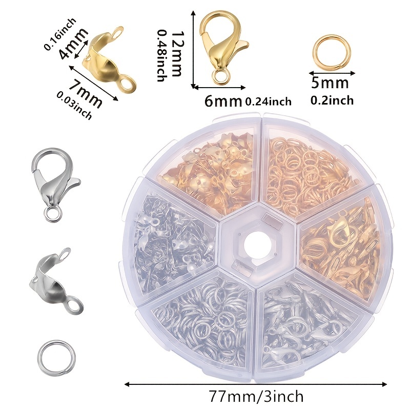 450pcs/box Jewelry Making Kits Lobster Clasp Open Jump Rings End