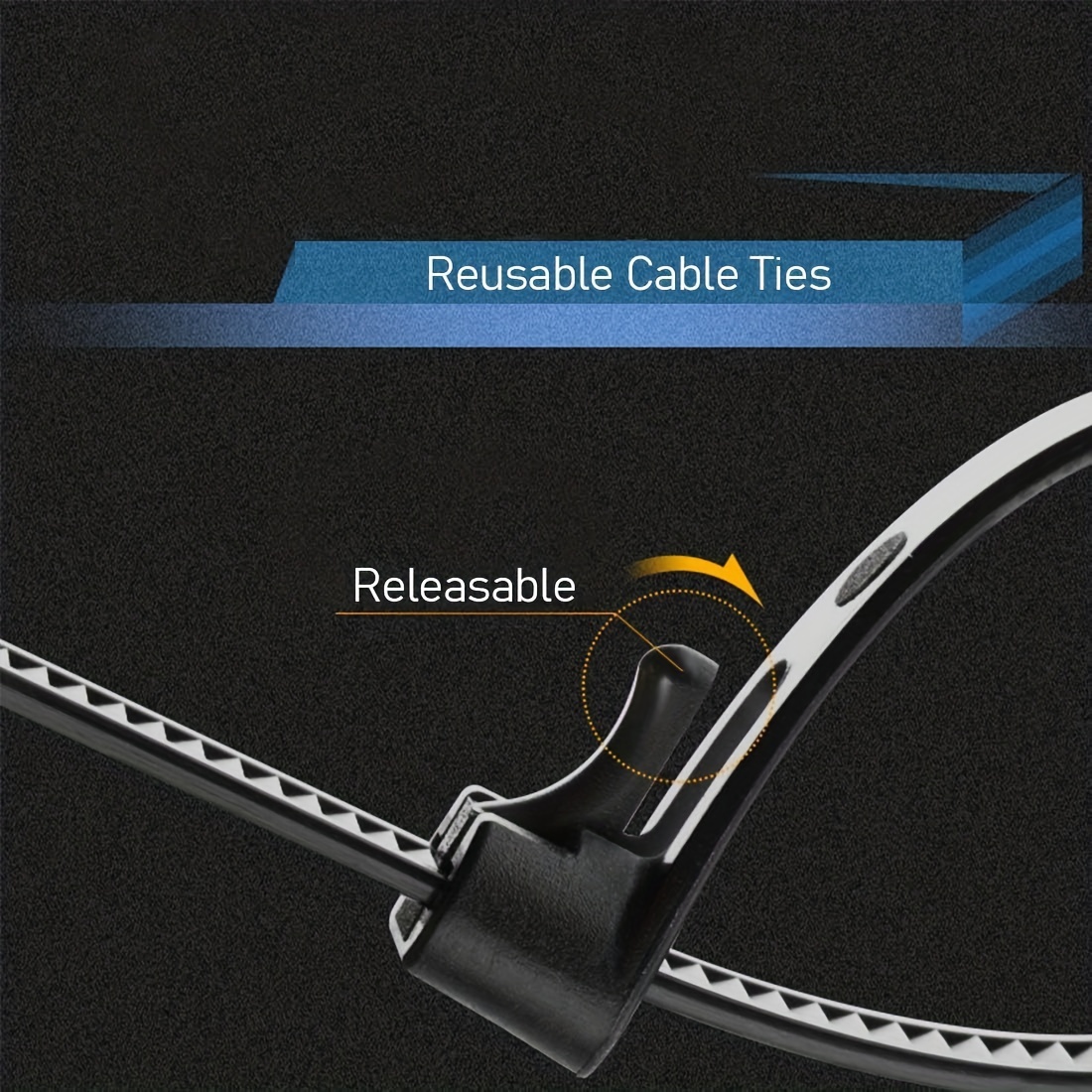 Reusable Zip Ties: Heavy Duty Nylon Cable Wire Ties For - Temu