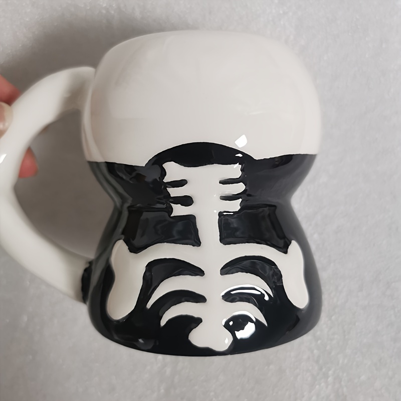 Skull Ceramic Mug Creature Cups Hidden Animal Cup Black Skeleton Mug  Birthday & Halloween Spooky Gifts Day of the Dead 