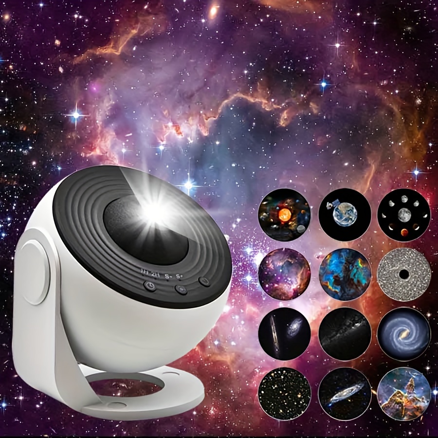 Lámpara de proyector de estrellas, proyector de cielo estelar 32 modos 10  planetas, luz nocturna recargable