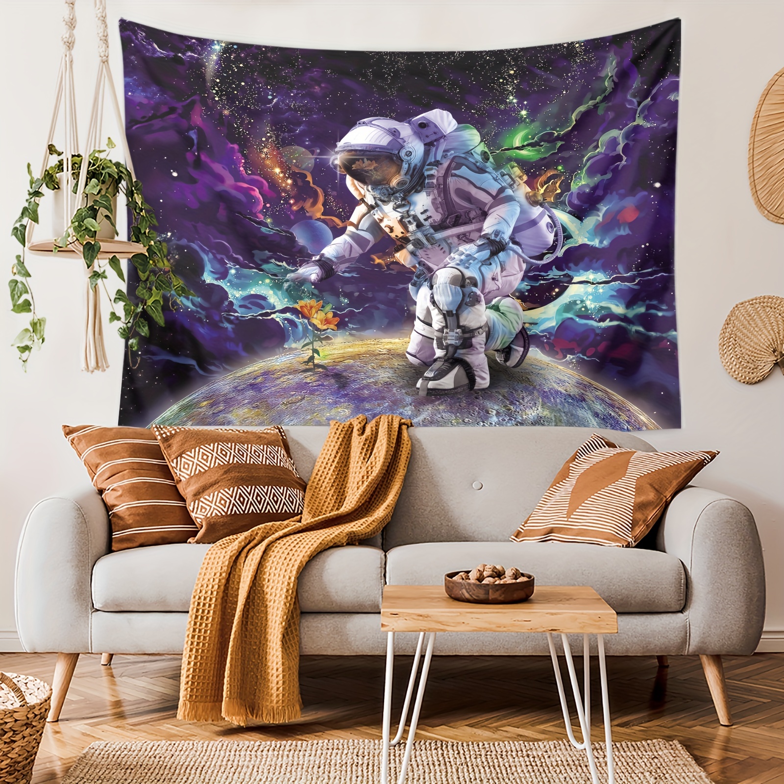 Space Astronaut Rocket Theme Tapestry Fashion Versatile - Temu