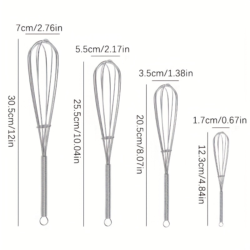 Stainless Steel Mini Manual Whisk Spring Handle Egg Whisk - Temu