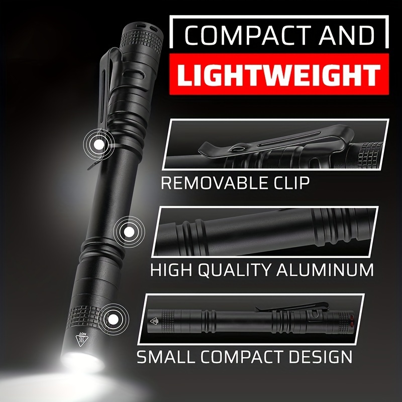 Led Pocket Pen Light Flashlight Mini Stylus Pen Light Clip - Temu
