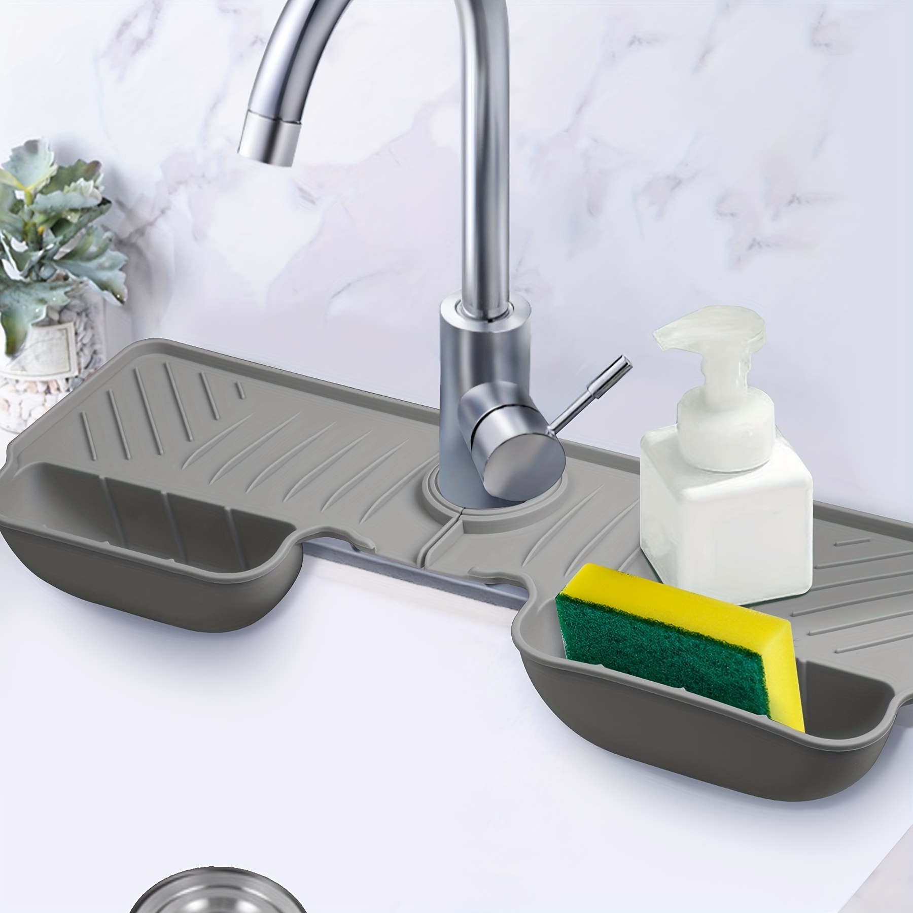 Silicone Faucet Absorbent Mat Sink Splash Guard Drain Pad - Temu