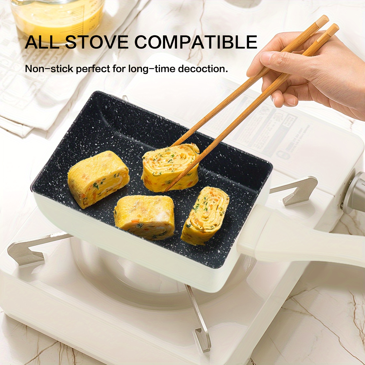 Tamagoyaki Pan, Square Egg Pan Japanese Omelette Pan Nonstick Granite Stone  Cookware Pfoa Free All Stoves Compatible Induction Compatible Omelet Maker,  Cookware, Kitchenware, Kitchen Items - Temu