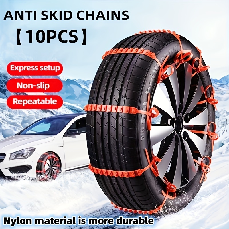 10/20pcs Car Universal Anti Slip Snow Chains Nylon For Car Truck Snow Mud  Wheel Tyre Tire Cable Ties Car Snow Chains