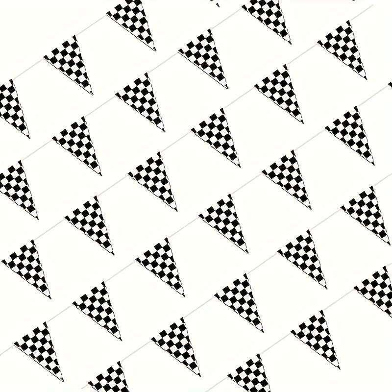 

20-sided, 393inch Black And White Checkered Flag Banner For Racing Birthday Decorations, Used For Racing Party Supplies, Theme Party Decoration Supplies