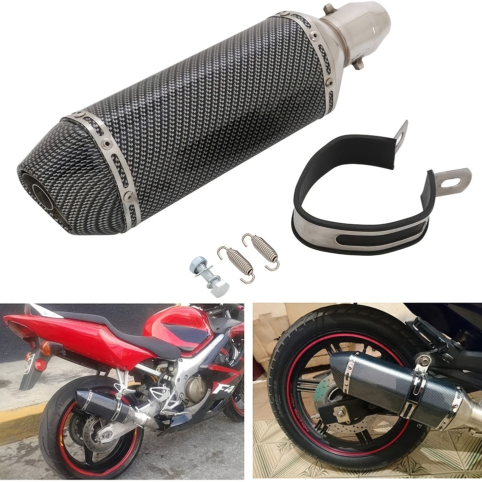 Motorcycle Slip On Exhaust Muffler,1.5-2 Carbon Fiber Unversal