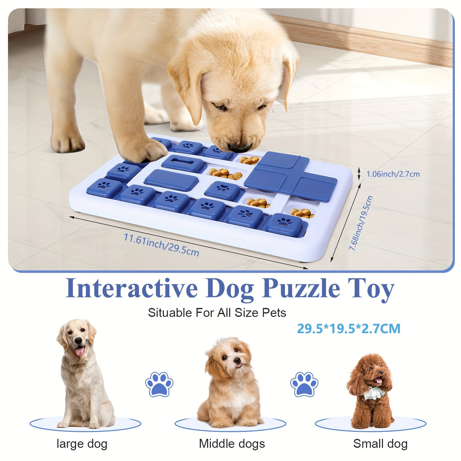 Dog Puzzle Toys Increase IQ Interactive Slow Dispensing Feeding Pet Dog  Training Games Feeder For Small