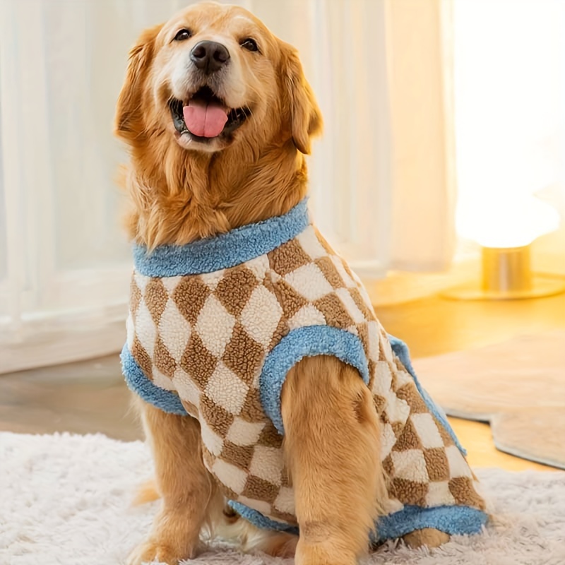 Colete xadrez inglês à prova de vento, casaco de inverno para cães