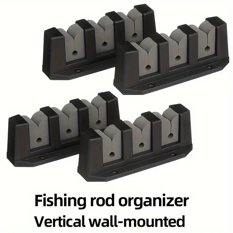 Multifunctional 3 Holes Vertical Fishing Pole Rack Wall - Temu
