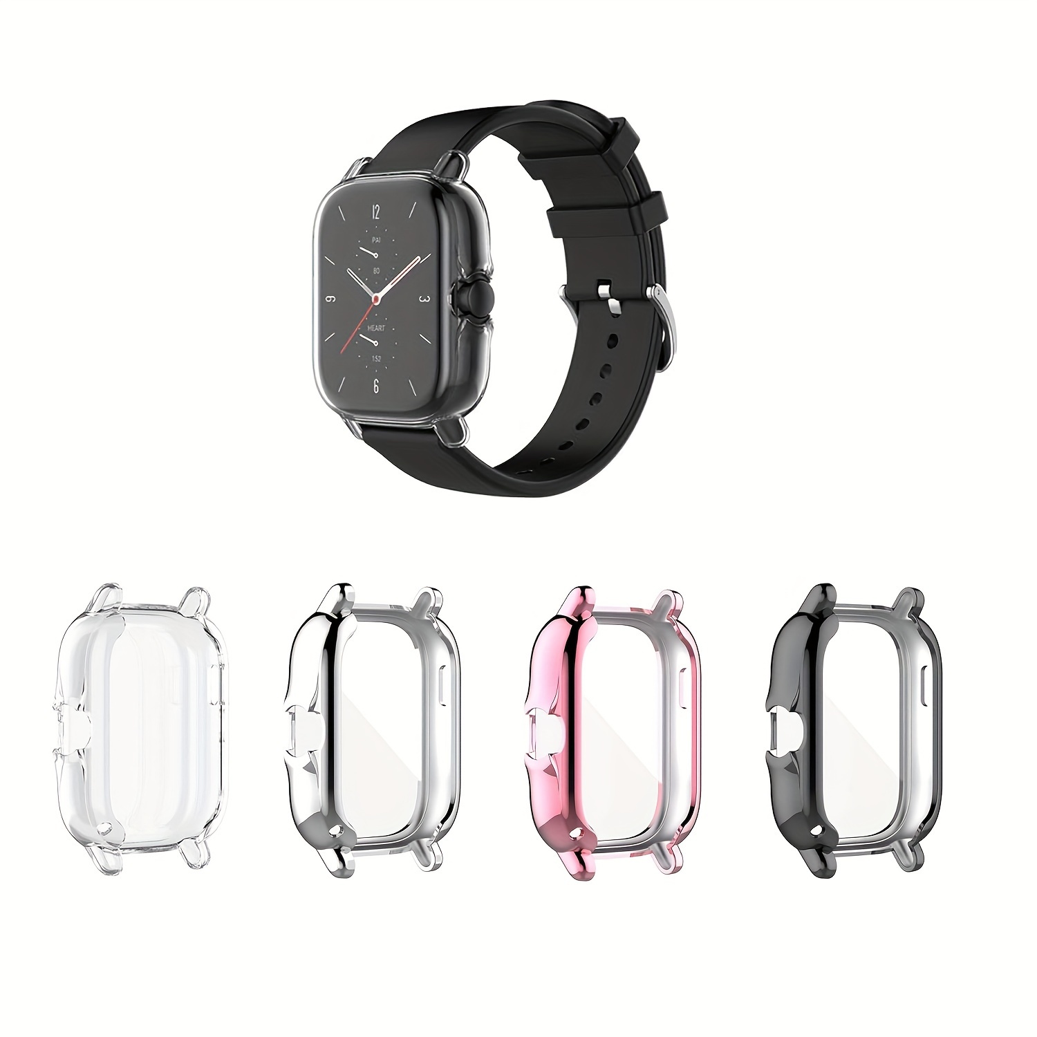 Funda protectora compatible con Amazfit GTS 4 Mini, protector de pantalla  de vidrio templado, cubierta completa para Amazfit GTS4 Mini Smartwatch