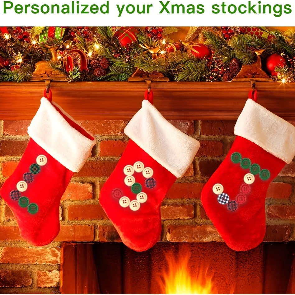  Luinabio 300 botones de madera a cuadros de búfalo de Navidad,  4 agujeros, botones de madera negros y rojos, botones decorativos redondos  para manualidades, costura de Navidad, decoración de calcetines de