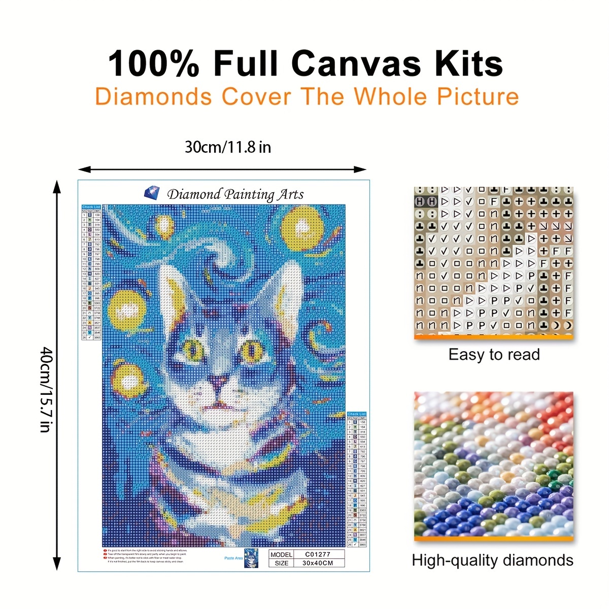 CEOVR Stitch Diamond Painting Kits for Adults, Blue Starry Stitch