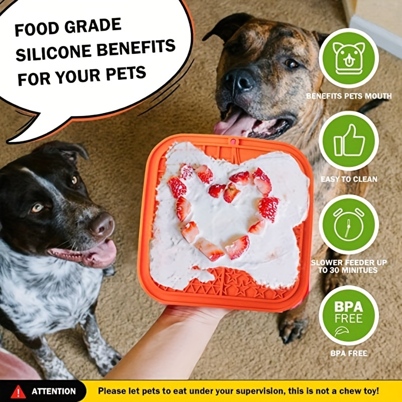 Slow Feeder Dog Bowls: Licking Mat For Dogs With Suction - Stimulate Your  Dog's Mind With Peanut Butter! - Temu