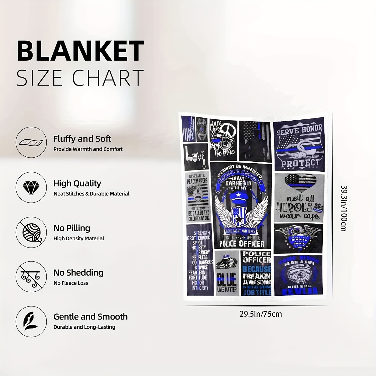 Great Choice Products Us Flag Police Throw Blanket Gifts For Men Husbands  Boys, America Retro Decoration