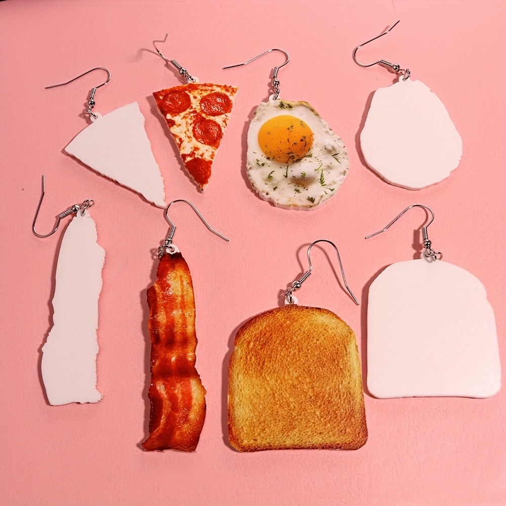 Acrylic Food Dangle Earrings, Hip Hop Style