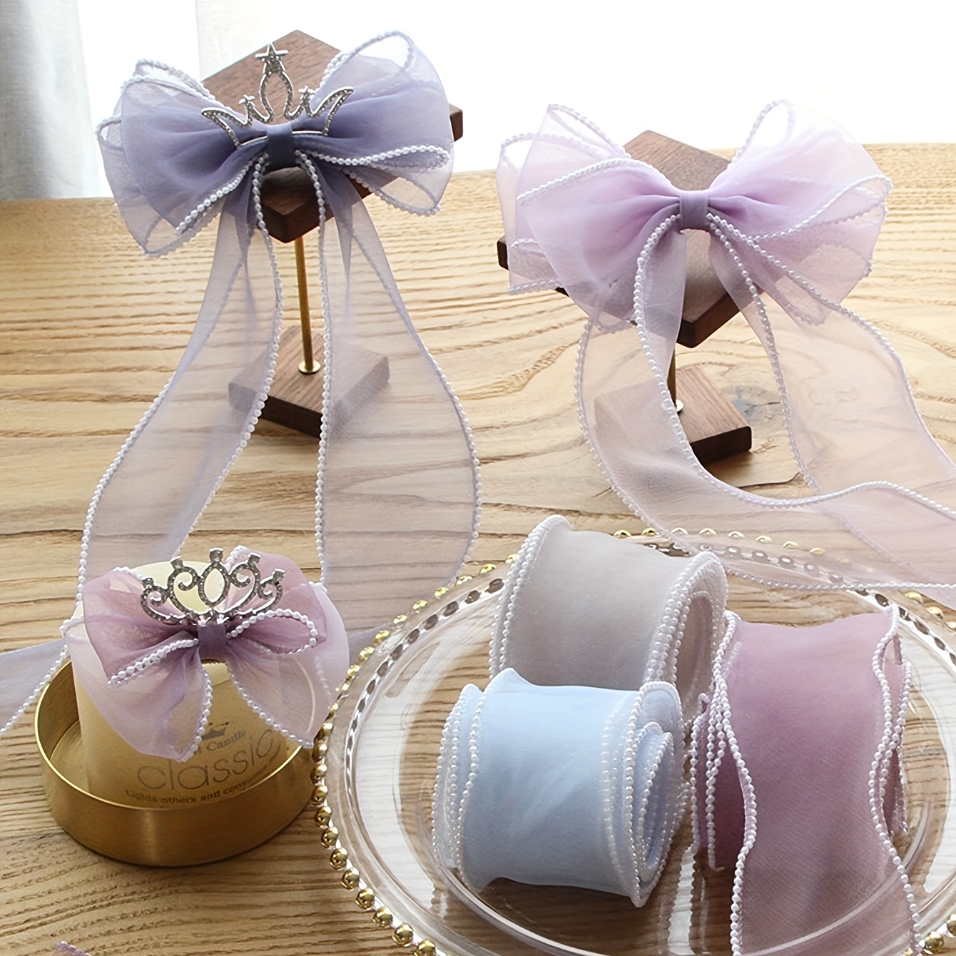 2 Yards Pearl Mermaid Edge Ribbon Flower Bouquet Packaging - Temu