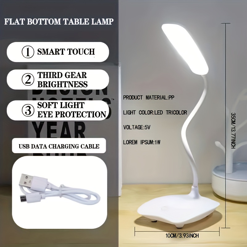 Led Clip-on Lampe de lecture Dimmable Eye Protection Lampe de Table Bleu