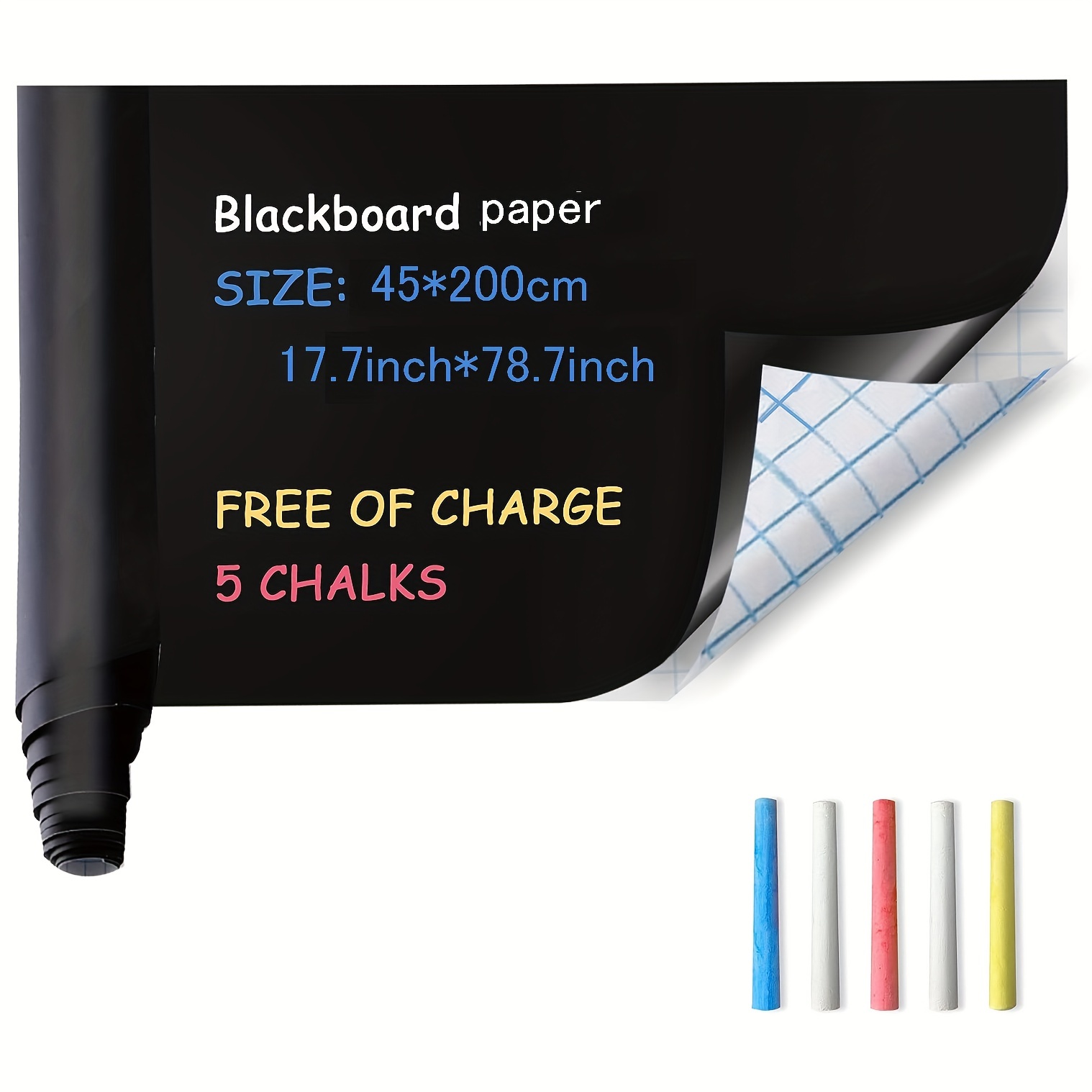 Portable Blackboard Sticker Magnetic Chalkboard Removable Wall Decal  Sticker 17.7*78.7 Inch 