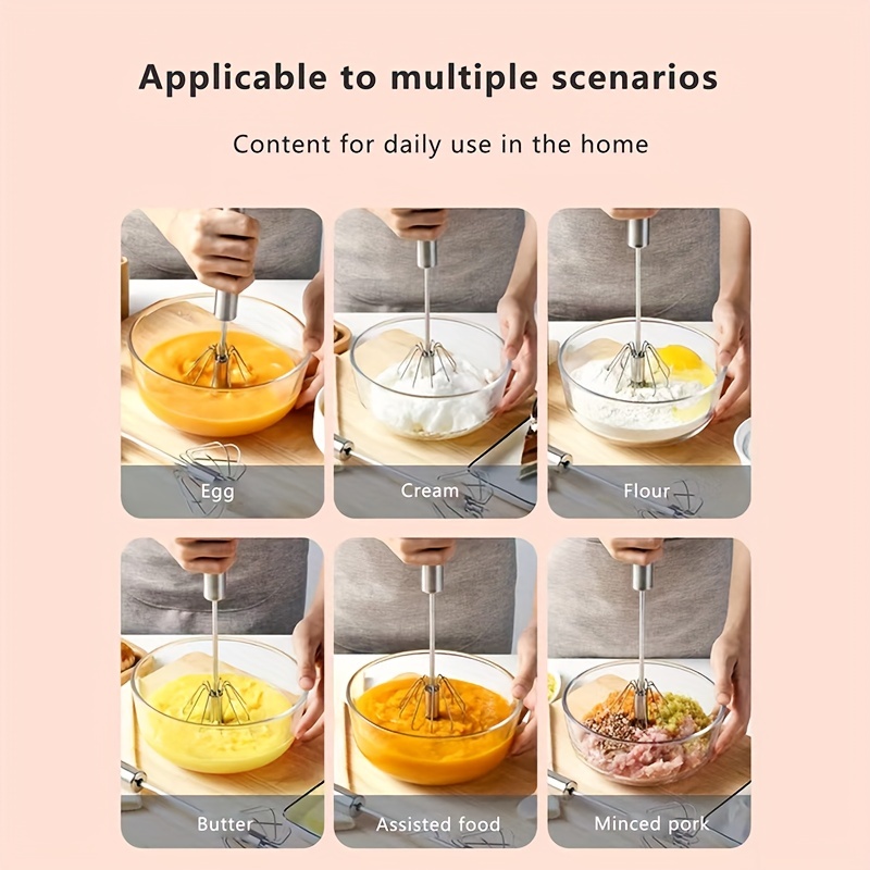 Multifunction Rotary Egg Beater Blender Manual Hand Mixer Self Turning Egg  Stirrer Mini Whiskers Flour Cream Butter Whisk Tool