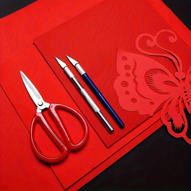 50sheets Paper-cut Children's Handmade Large Red Paper A4 Double