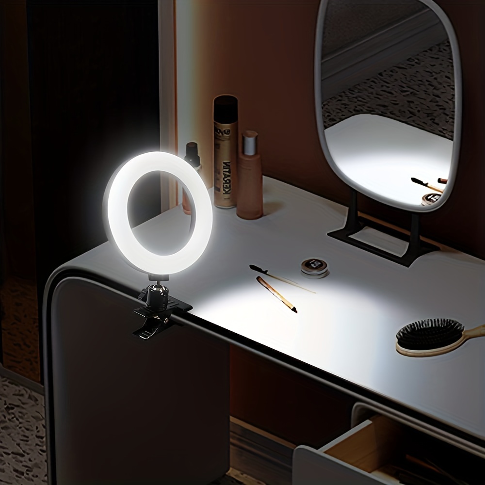 6.3” Ring Light Bureau, Lampe Selfie Anneau Lumineux Réglable