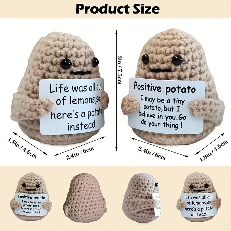 Mini Fun Positive Potato Cute Crochet Potato Creative Fun - Temu
