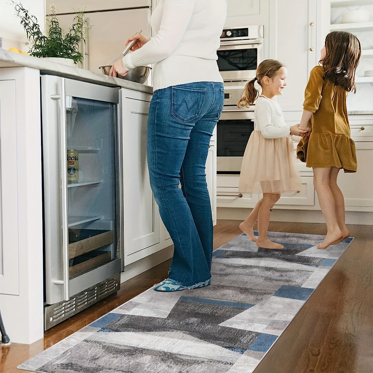 Modern Contemporary Runner Rug Abstract Laundry Room Long Oriental Hallway