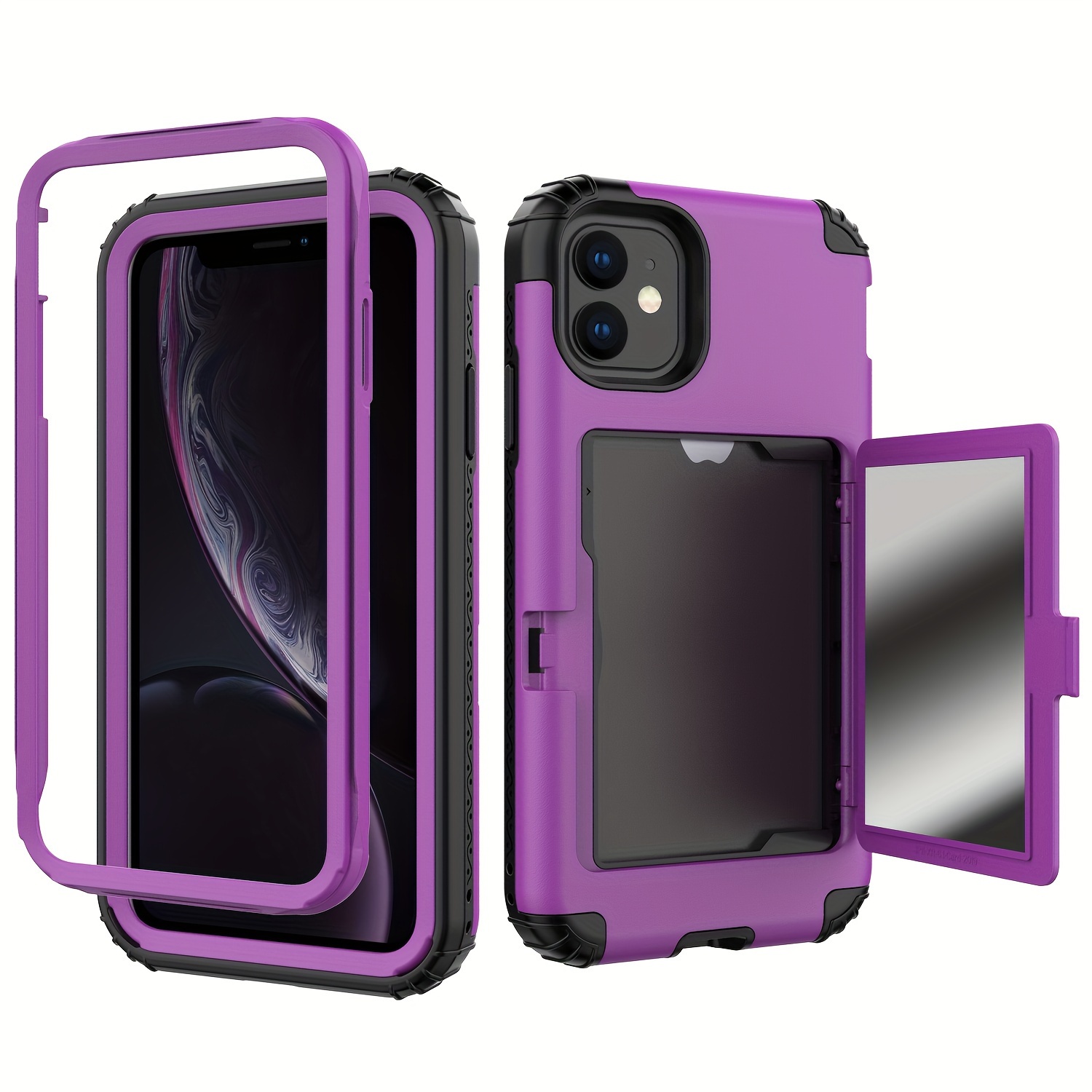 Iphone 11/11 Pro/11pro Max Case Mirror Wallet Credit Card Temu New