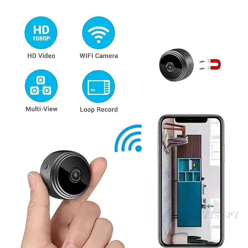 cemera mini a9 1080p high definition wifi cctv ip night view voice video security wireless security camera details 3