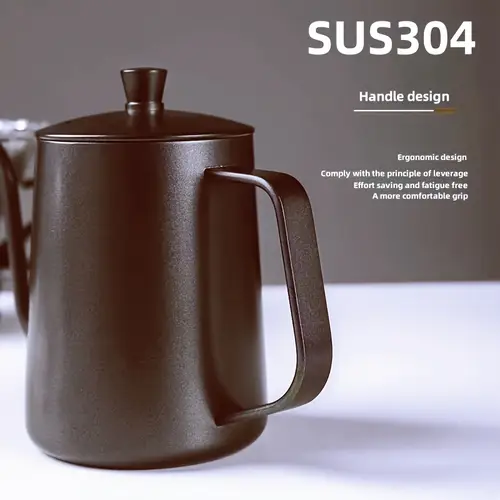 1개 304 스테인레스 스틸 야외 주전자, 커피 포트. 매달린 귀 커피 수동 우려 포트. 섬세하고 긴 입구 포트