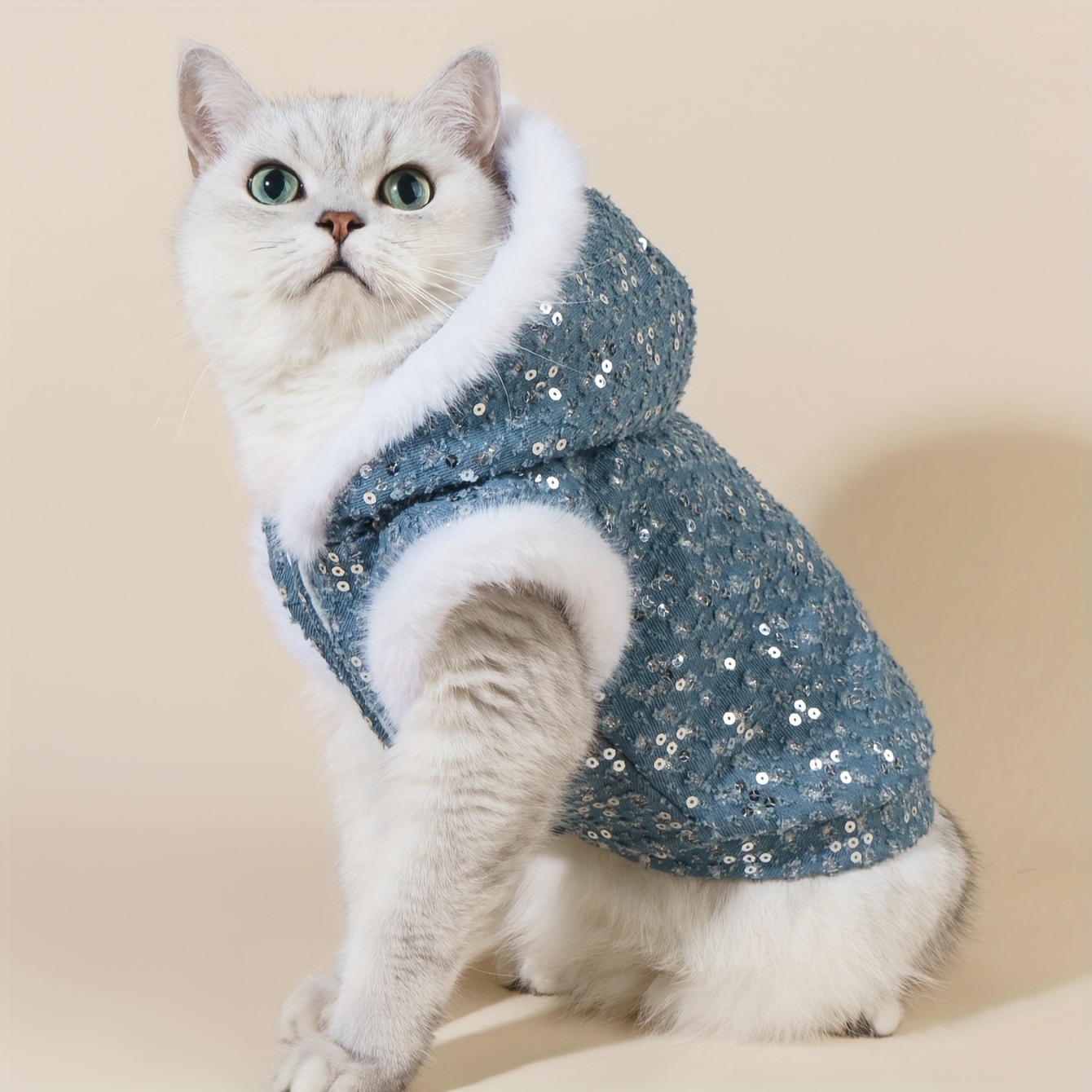 Winter Cat Clothes Warm Fleece Pet Costume for Small Cats Kitten