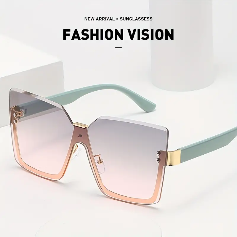 xingyu oversized cat eye sunglasses for women casual gradient semi rimless sun shades for driving beach travel details 6